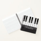 Carnet NOM personnalisé Pianist Piano Keys professeur de (Intérieur)