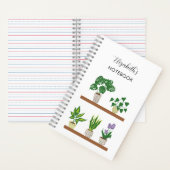 Carnet Nom personnalisé Plante Poted Monstera Script (À l'intérieur)