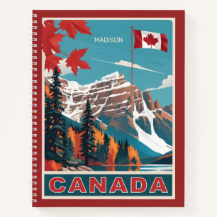 Carnet Nom personnalisé Poster de voyage Canada