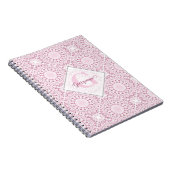 Carnet Nom personnalisé Pretty Rose Confetti Lace Mandala (Côté Droit)