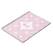Carnet Nom personnalisé Pretty Rose Confetti Lace Mandala (Côté gauche)