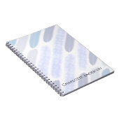 Carnet Nom personnalisé rayure bleu violet (Côté Droit)