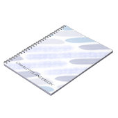Carnet Nom personnalisé rayure bleu violet (Côté gauche)