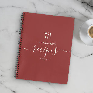 Carnet Nom personnalisé Recette de script élégant moderne