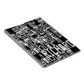 Carnet Nom personnalisé répété noir moderne (Côté Droit)