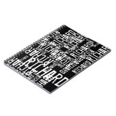 Carnet Nom personnalisé répété noir moderne (Côté gauche)