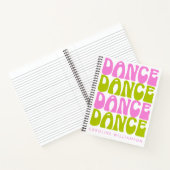 Carnet Nom personnalisé Retro Danseur Danse Rose Vert (Intérieur)