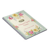 Carnet Nom personnalisé Rose Floral Gold Devis (Côté Droit)