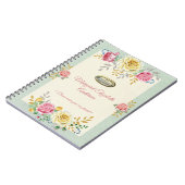 Carnet Nom personnalisé Rose Floral Gold Devis (Côté gauche)