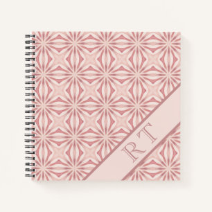 Carnet Nom Personnalisé Rose Moderne Floral Chic Joli Fil