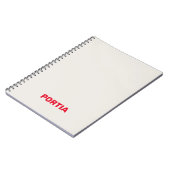 Carnet Nom personnalisé rouge clair gris clair (Côté gauche)