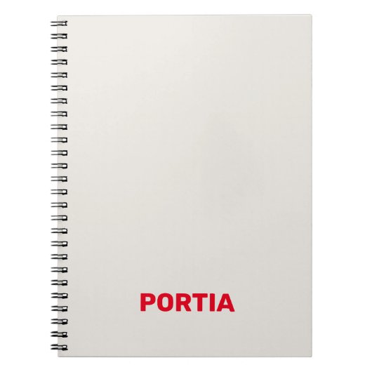 Carnet Nom personnalisé rouge clair gris clair (Devant)