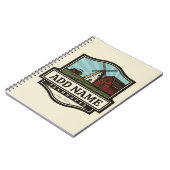 Carnet NOM personnalisé Rustic Farmhouse Vieux moulin à v (Côté gauche)