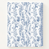 Carnet Nom personnalisé Rustique Blue Floral (Dos)
