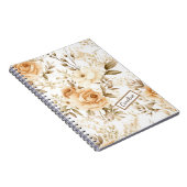 Carnet Nom personnalisé Rustique moderne Boho Roses Neutr (Côté Droit)