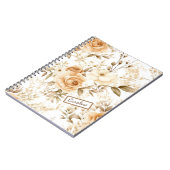 Carnet Nom personnalisé Rustique moderne Boho Roses Neutr (Côté gauche)