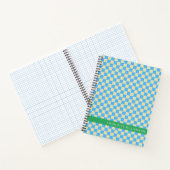 Carnet Nom personnalisé School Retro Checkerboard bleu (Intérieur)
