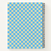 Carnet Nom personnalisé School Retro Checkerboard bleu (Dos)