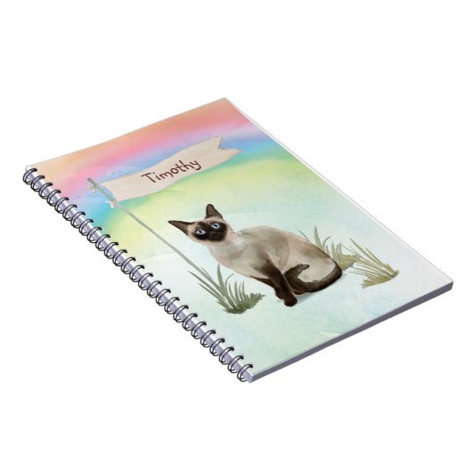Carnet Nom personnalisé Siamese Chat Pet (Côté Droit)