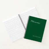 Carnet Nom personnalisé simple vert foncé (Intérieur)