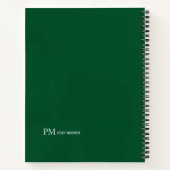 Carnet Nom personnalisé simple vert foncé (Dos)