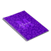 Carnet Nom personnalisé stylé Glitter Violet Léopard (Côté Droit)
