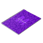 Carnet Nom personnalisé stylé Glitter Violet Léopard (Côté gauche)