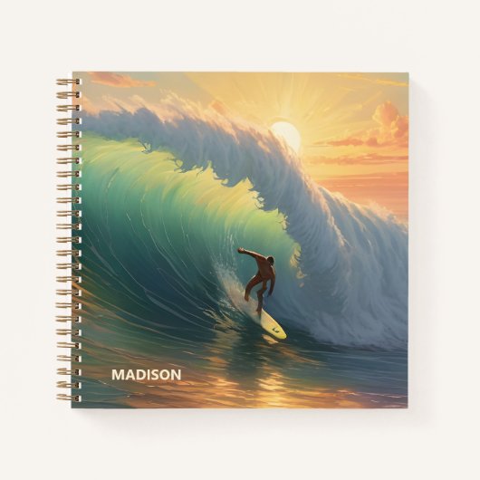 Carnet Nom personnalisé Surf (Devant)