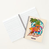 Carnet Nom personnalisé Surfing Pineapple (Intérieur)
