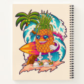 Carnet Nom personnalisé Surfing Pineapple (Dos)