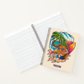 Carnet Nom personnalisé Surfing Pineapple (Intérieur)