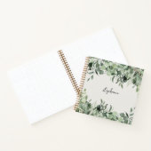 Carnet Nom personnalisé tendance Eucalyptus Vert (Intérieur)