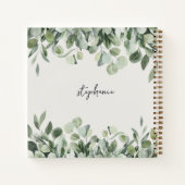 Carnet Nom personnalisé tendance Eucalyptus Vert (Dos)