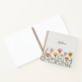 Carnet Nom personnalisé tendance Fleur sauvage aquarelle (Intérieur)