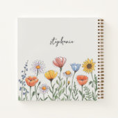 Carnet Nom personnalisé tendance Fleur sauvage aquarelle (Dos)