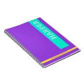 Carnet Nom personnalisé tendance violet (Côté Droit)