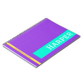 Carnet Nom personnalisé tendance violet (Côté gauche)