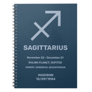 Carnet Nom personnalisé / Texte Symbole zodiaque Sagittar