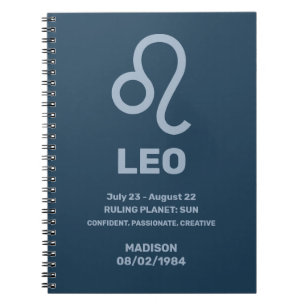 Carnet Nom personnalisé / Texte Zodiac Signal Leo