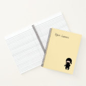 Carnet Nom personnalisé Tiny Ninja sur jaune (Intérieur)