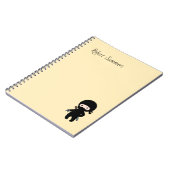 Carnet Nom personnalisé Tiny Ninja sur jaune (Côté gauche)