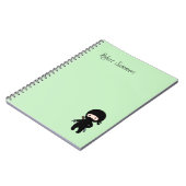Carnet Nom personnalisé Tiny Ninja sur Vert (Côté gauche)