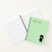 Carnet Nom personnalisé Tiny Ninja sur Vert (Intérieur)