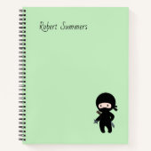 Carnet Nom personnalisé Tiny Ninja sur Vert (Devant)