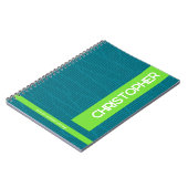 Carnet Nom personnalisé vert moderne (Côté gauche)