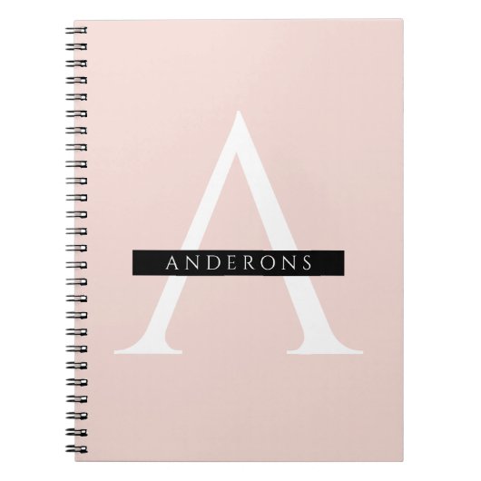 Carnet Nom personnel minimaliste Pastel Pink (Devant)