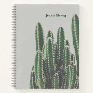 Carnet Nom photo minimaliste moderne de Green Cactus