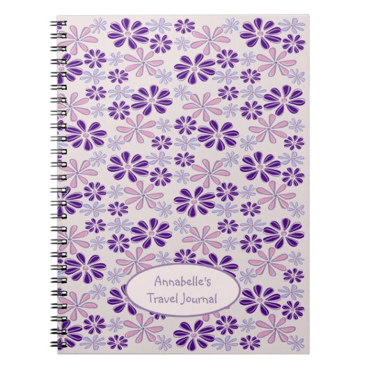 Carnet Nom Pink Indigo Doodle Fleur (Devant)
