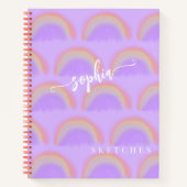 Carnet Nom plan motif arc-en-ciel personnalisé (Devant)