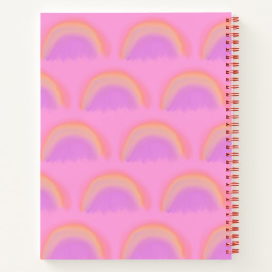 Carnet Nom plan motif arc-en-ciel personnalisé (Dos)